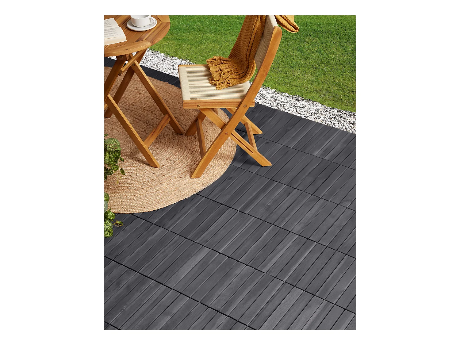 Suelo de exterior ACCETTURA Madera de acacia certificada Gris