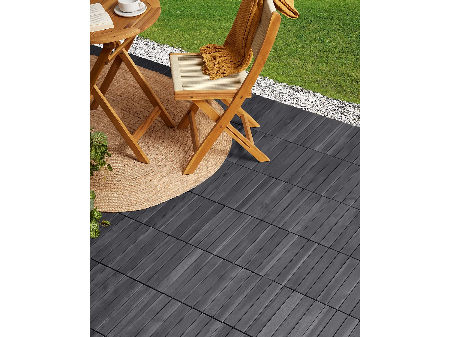 Suelo de exterior ACCETTURA Madera de acacia certificada Gris