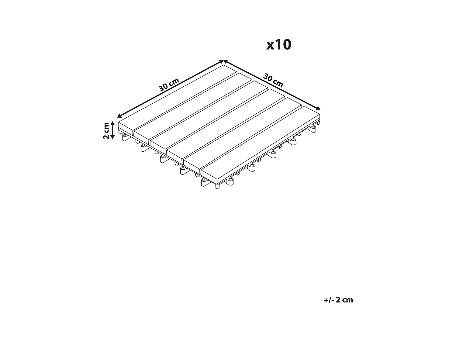 Suelo de exterior ACCETTURA Madera de acacia certificada Marrón