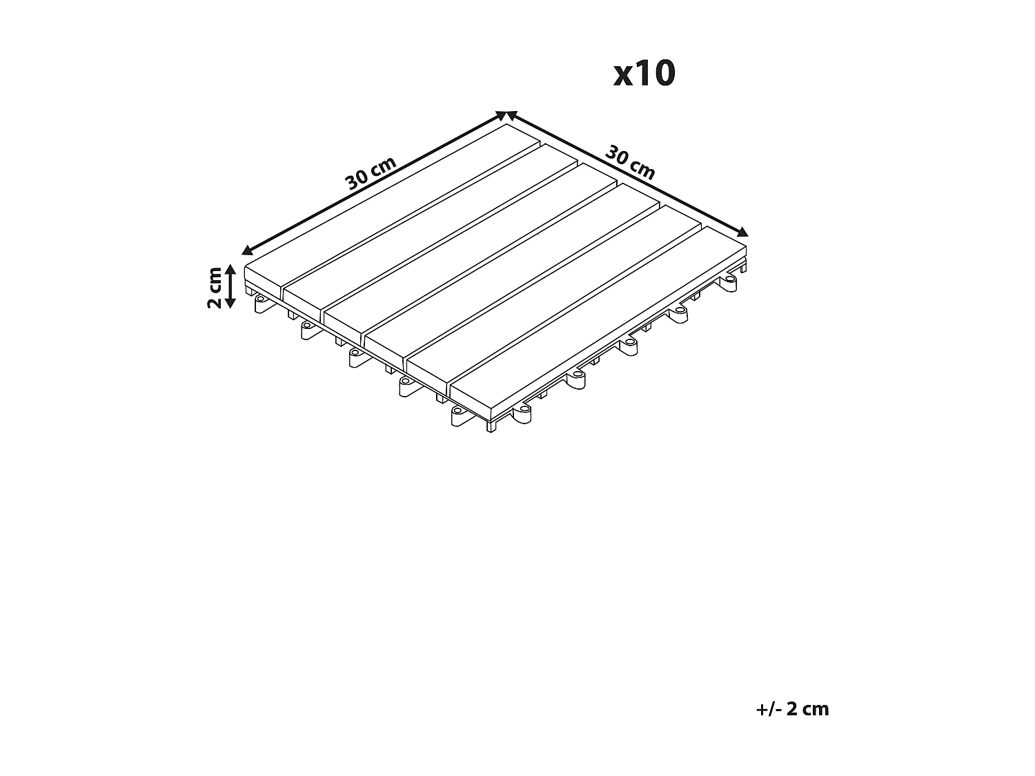 Suelo de exterior ACCETTURA Madera de acacia certificada Marrón