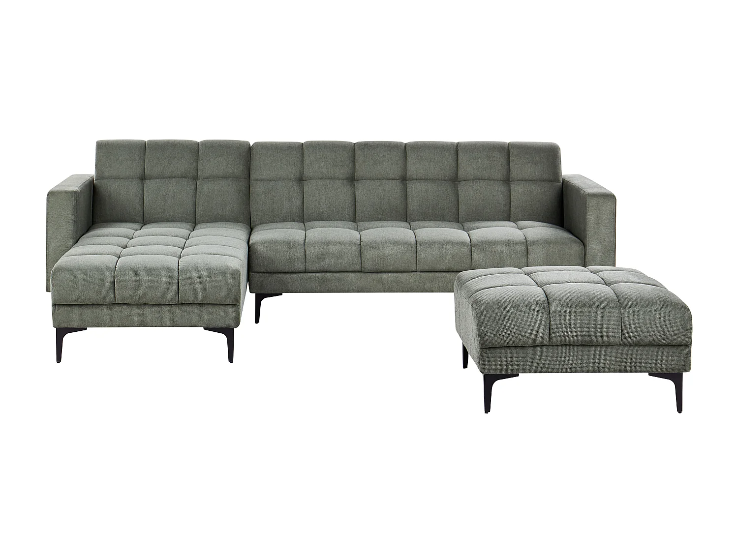 Sofá-cama de canto modular ALNES Tecido Verde escuro 4 lugares à direita