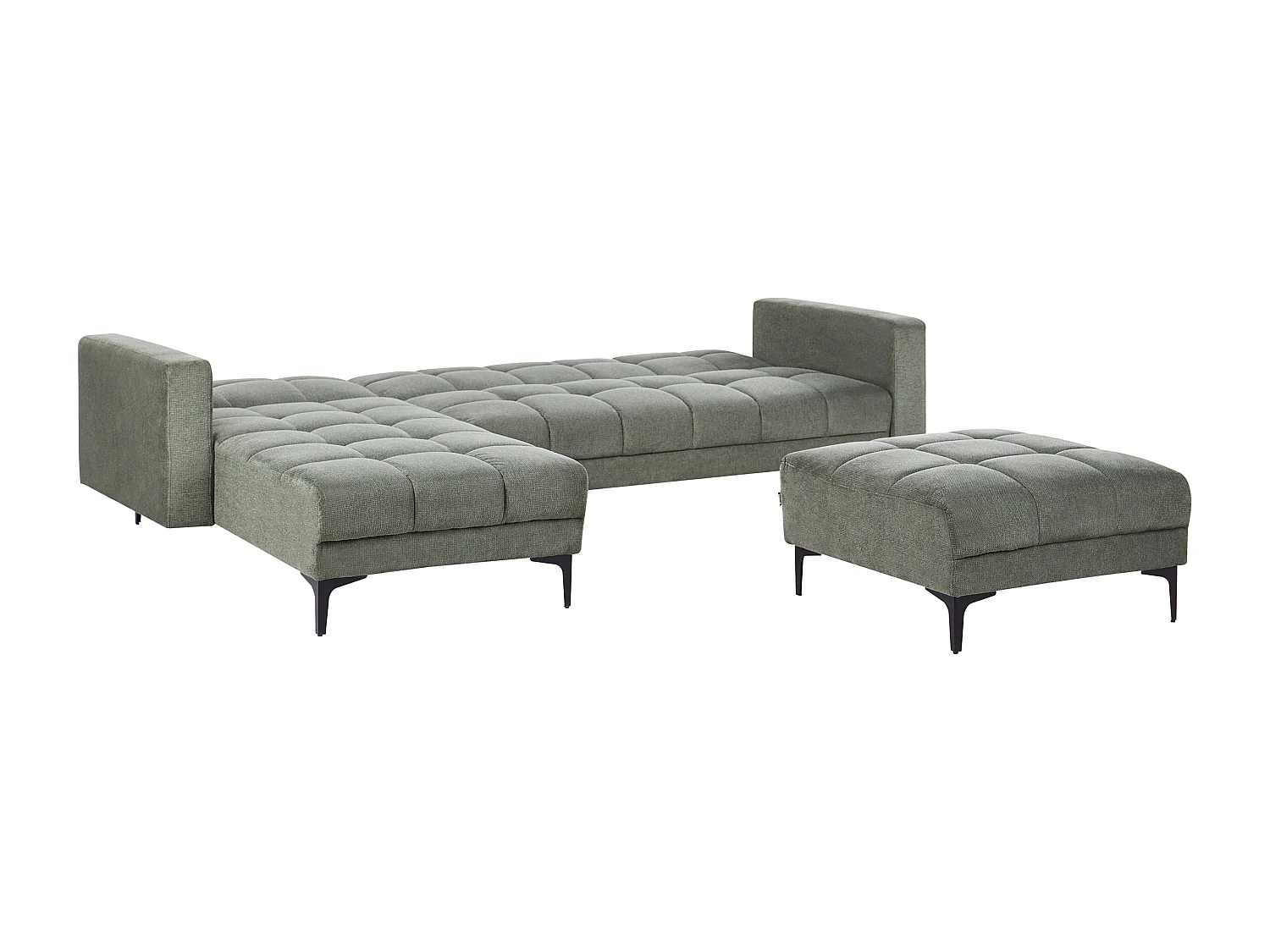 Sofá-cama de canto modular ALNES Tecido Verde escuro 4 lugares à direita