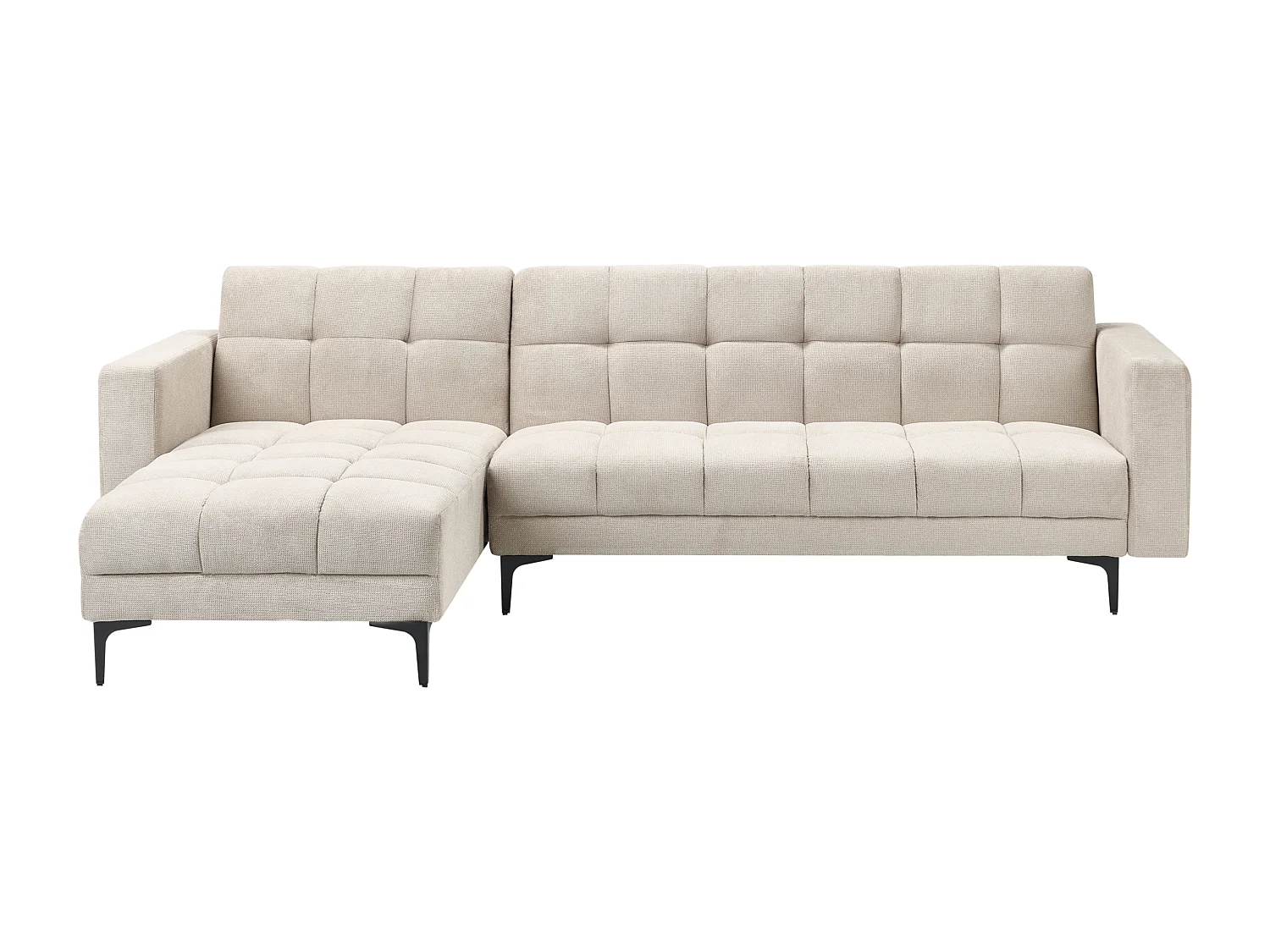 Canapé-lit d'angle modulable 4 places ALNES Tissu Beige Côté droit