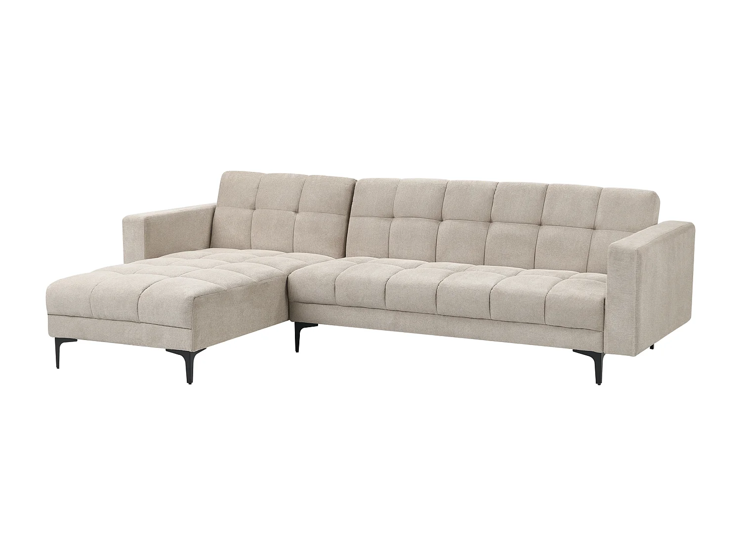 Canapé-lit d'angle modulable 4 places ALNES Tissu Beige Côté droit