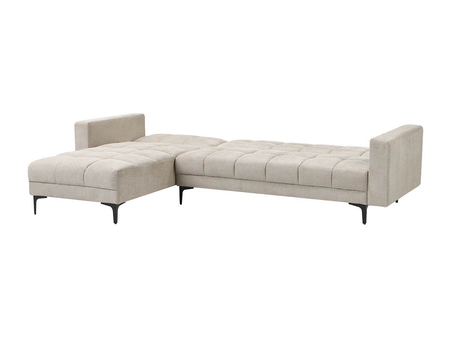 Canapé-lit d'angle modulable 4 places ALNES Tissu Beige Côté droit