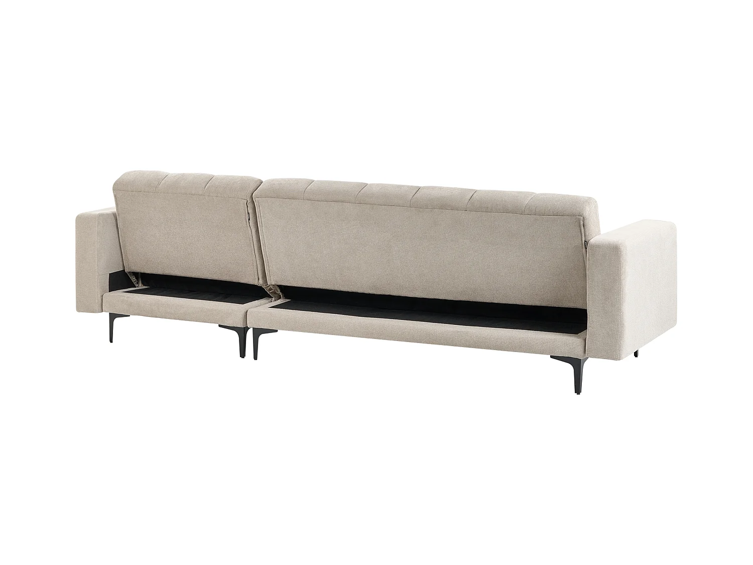 Canapé-lit d'angle modulable 4 places ALNES Tissu Beige Côté droit
