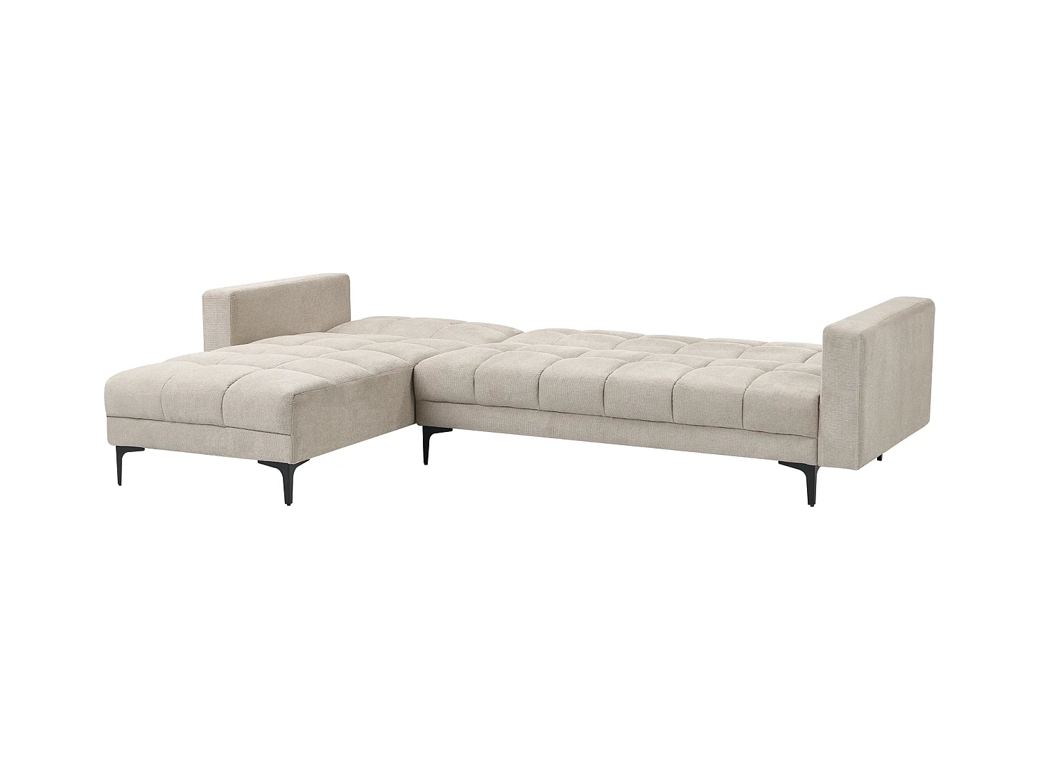 Canapé-lit d'angle modulable 4 places ALNES Tissu Beige Côté droit