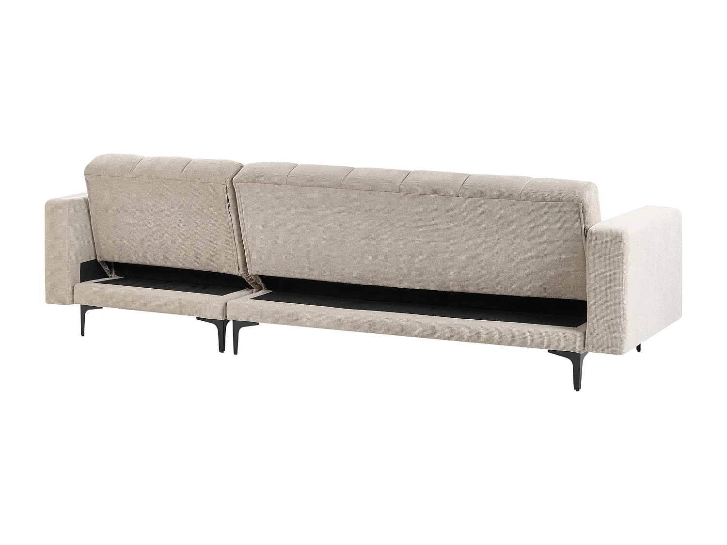 Canapé-lit d'angle modulable 4 places ALNES Tissu Beige Côté droit