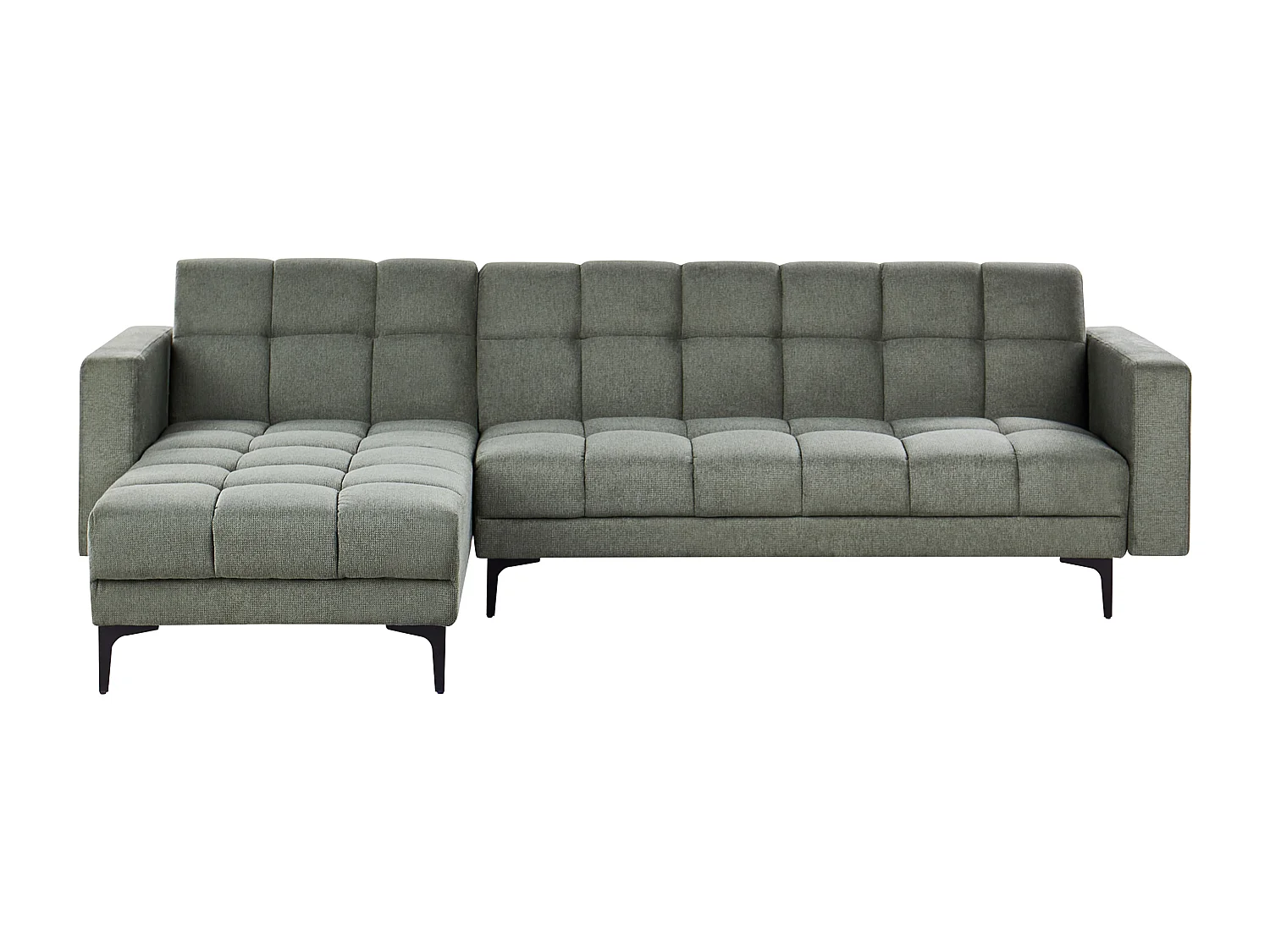 Sofá-cama de canto modular ALNES Tecido Verde escuro 4 lugares à direita