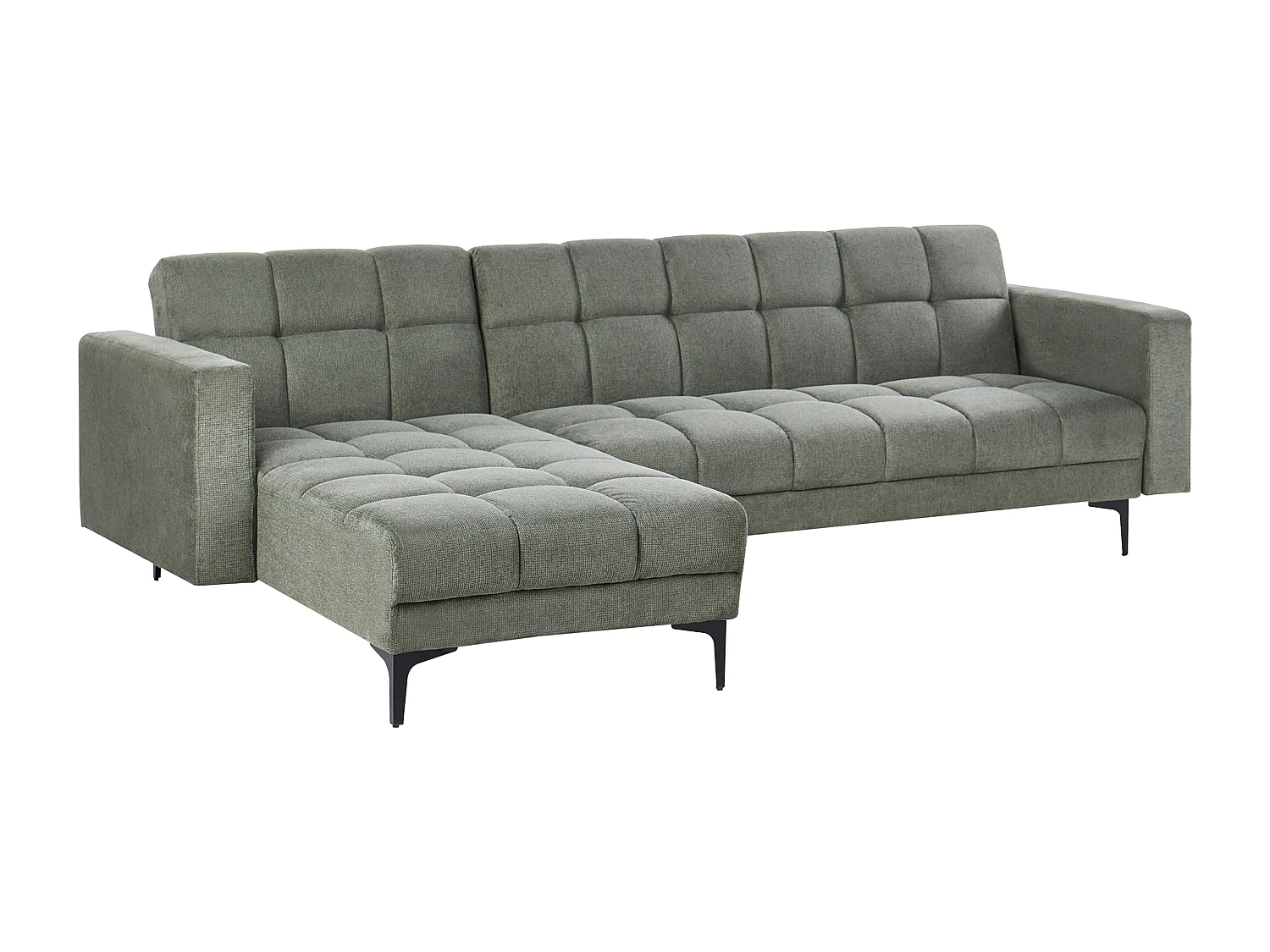 Sofá-cama de canto modular ALNES Tecido Verde escuro 4 lugares à direita
