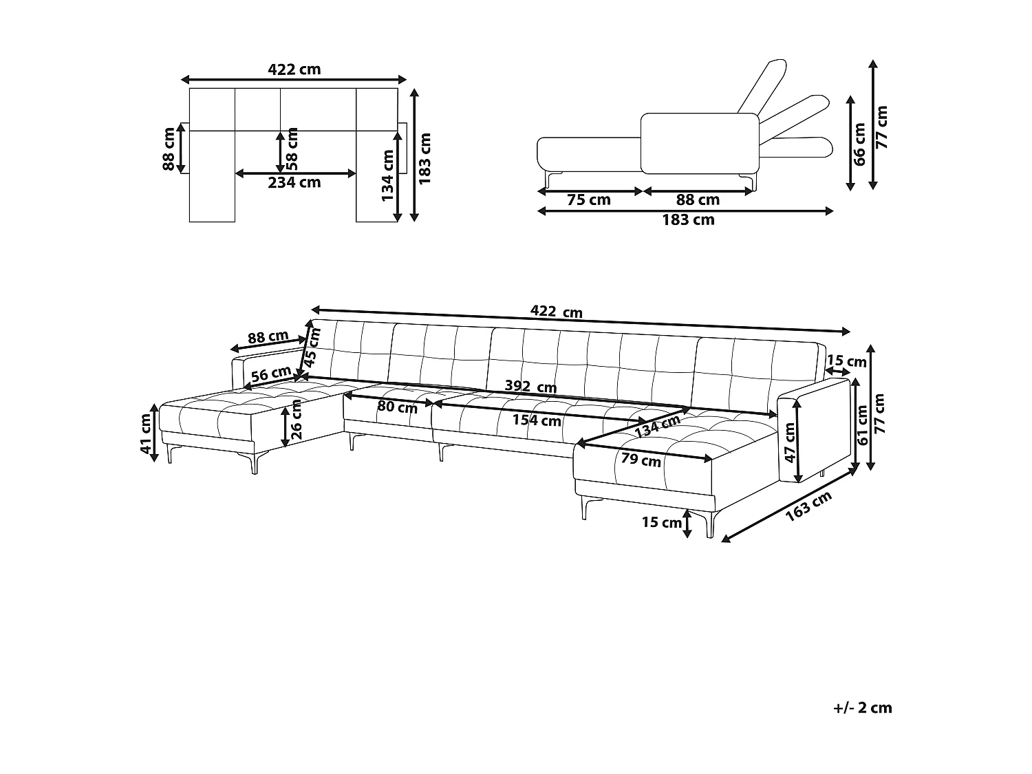 ALNES Tessuto Bianco sporco 6 posti