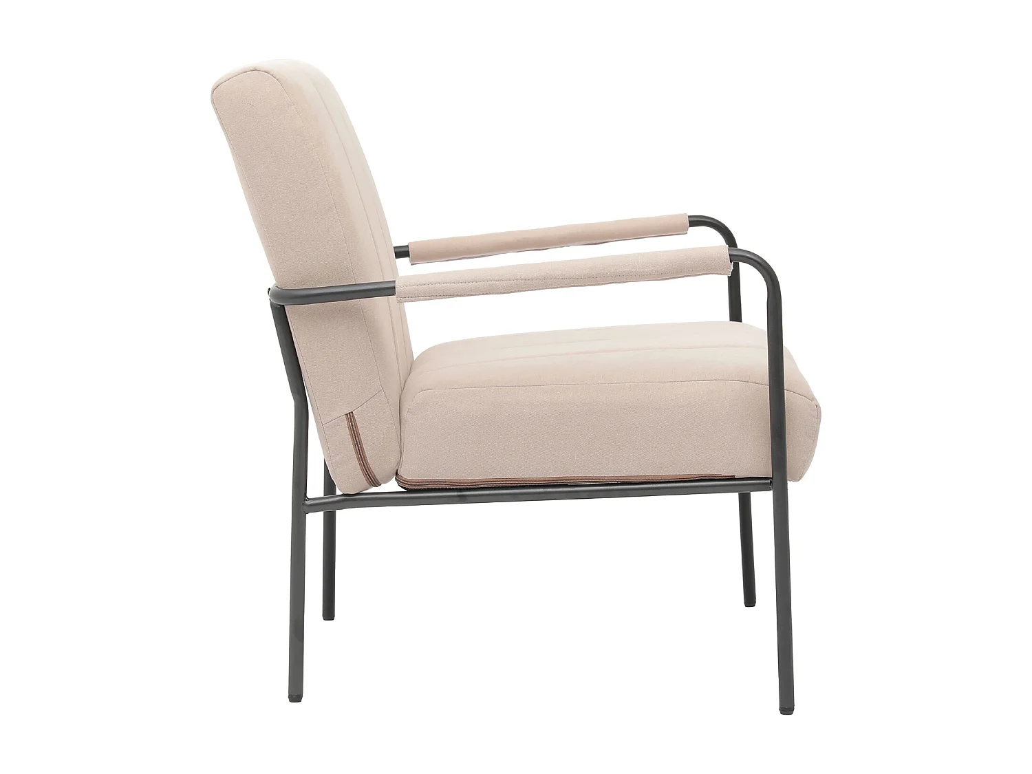 Fauteuil de salon SVITA KYLE Chaise rembourrée Chaise d'appoint Salon avec accoudoir Beige