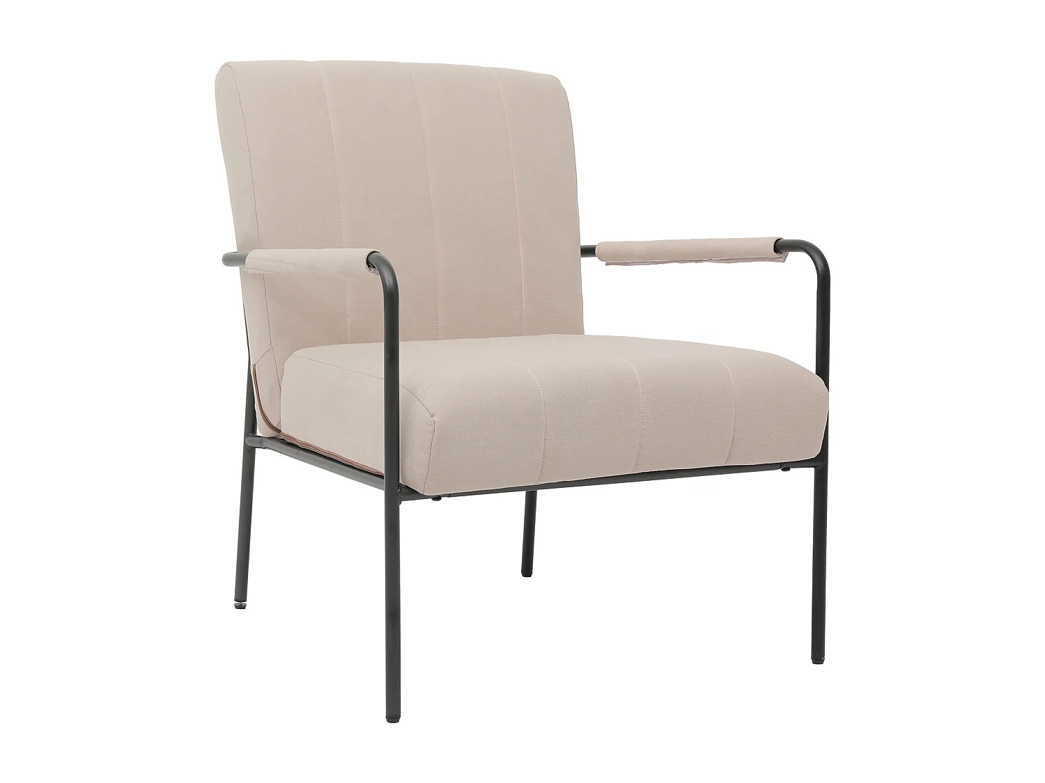 Fauteuil de salon SVITA KYLE Chaise rembourrée Chaise d'appoint Salon avec accoudoir Beige