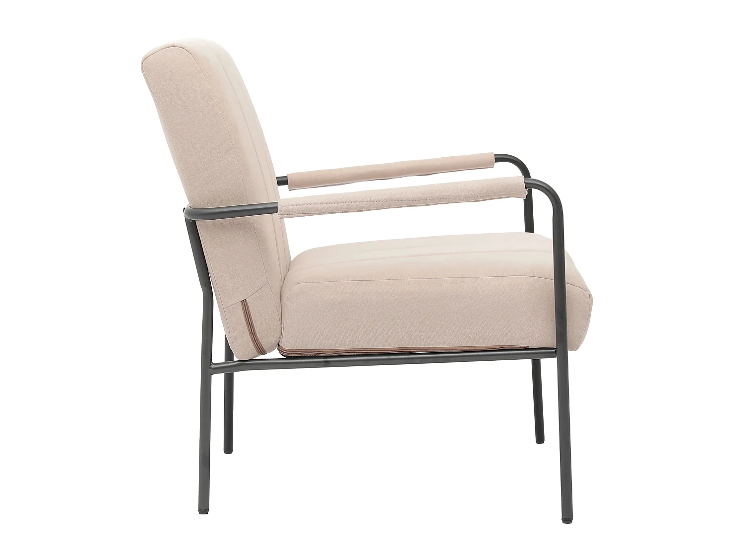 Fauteuil de salon SVITA KYLE Chaise rembourrée Chaise d'appoint Salon avec accoudoir Beige