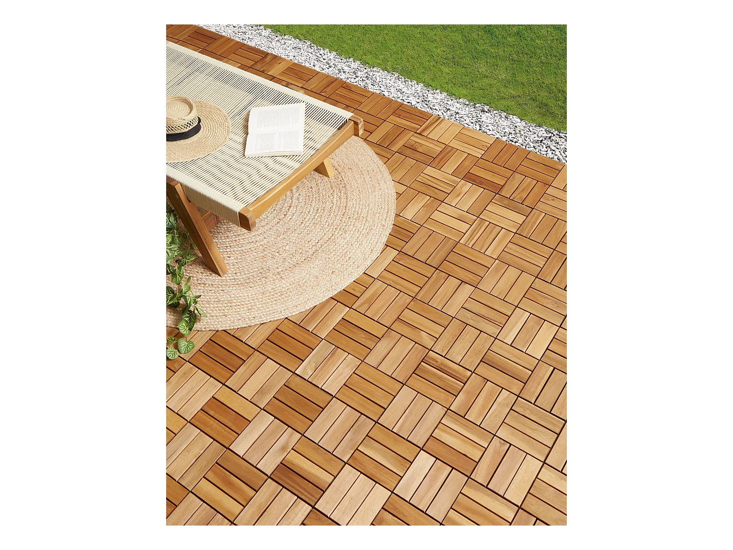 Suelo de exterior ACERENZA Madera de acacia certificada Natural