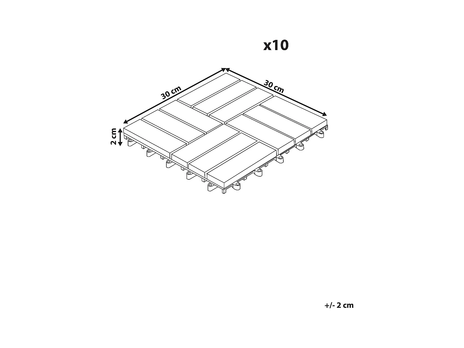 Suelo de exterior ACERENZA Madera de acacia certificada Natural
