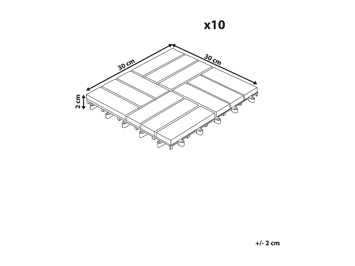 Caillebotis ACERENZA Bois d'acacia certifié Naturel