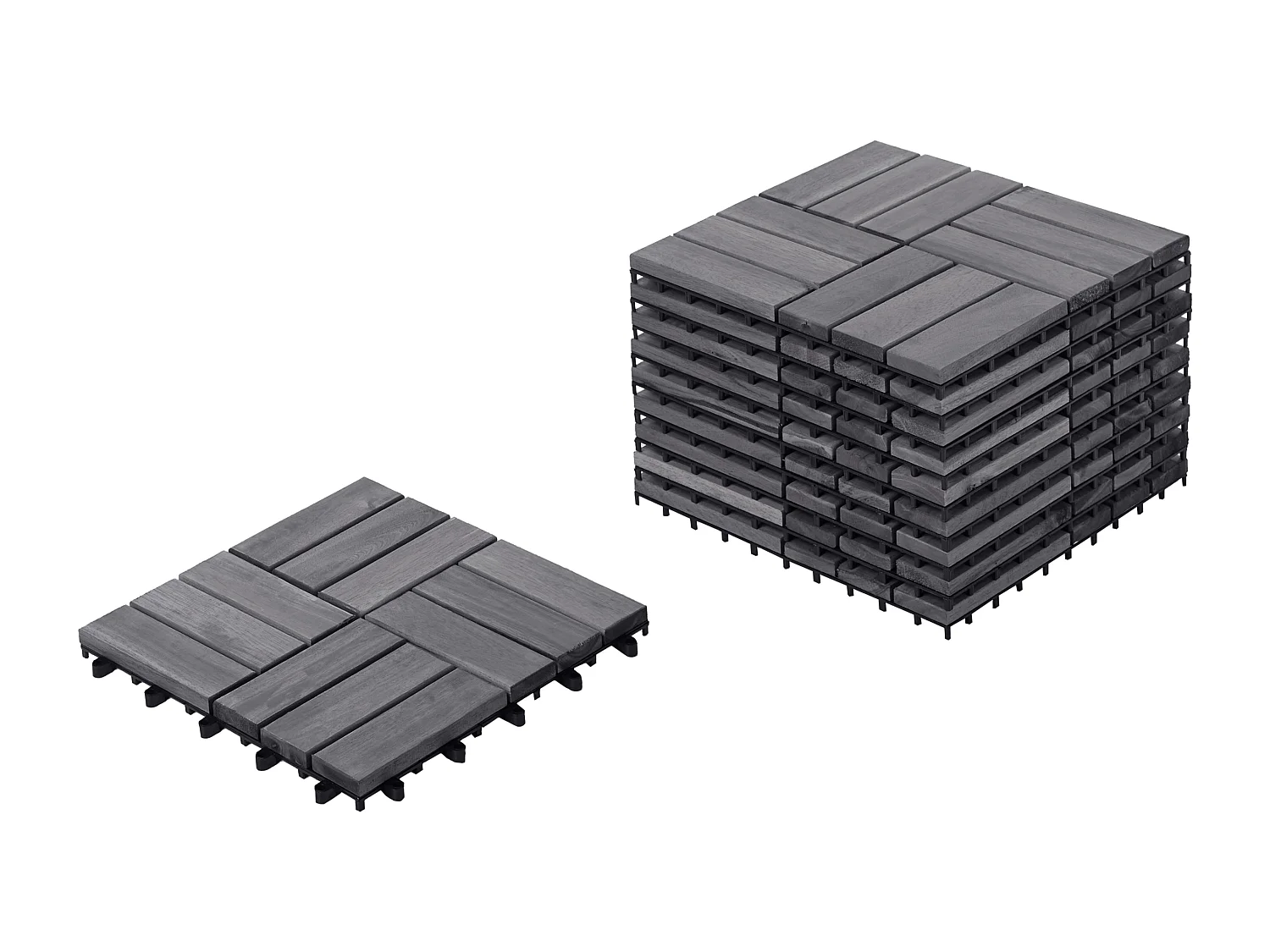 Płytki tarasowe ACERENZA Certyfikowane drewno akacjowe Szary