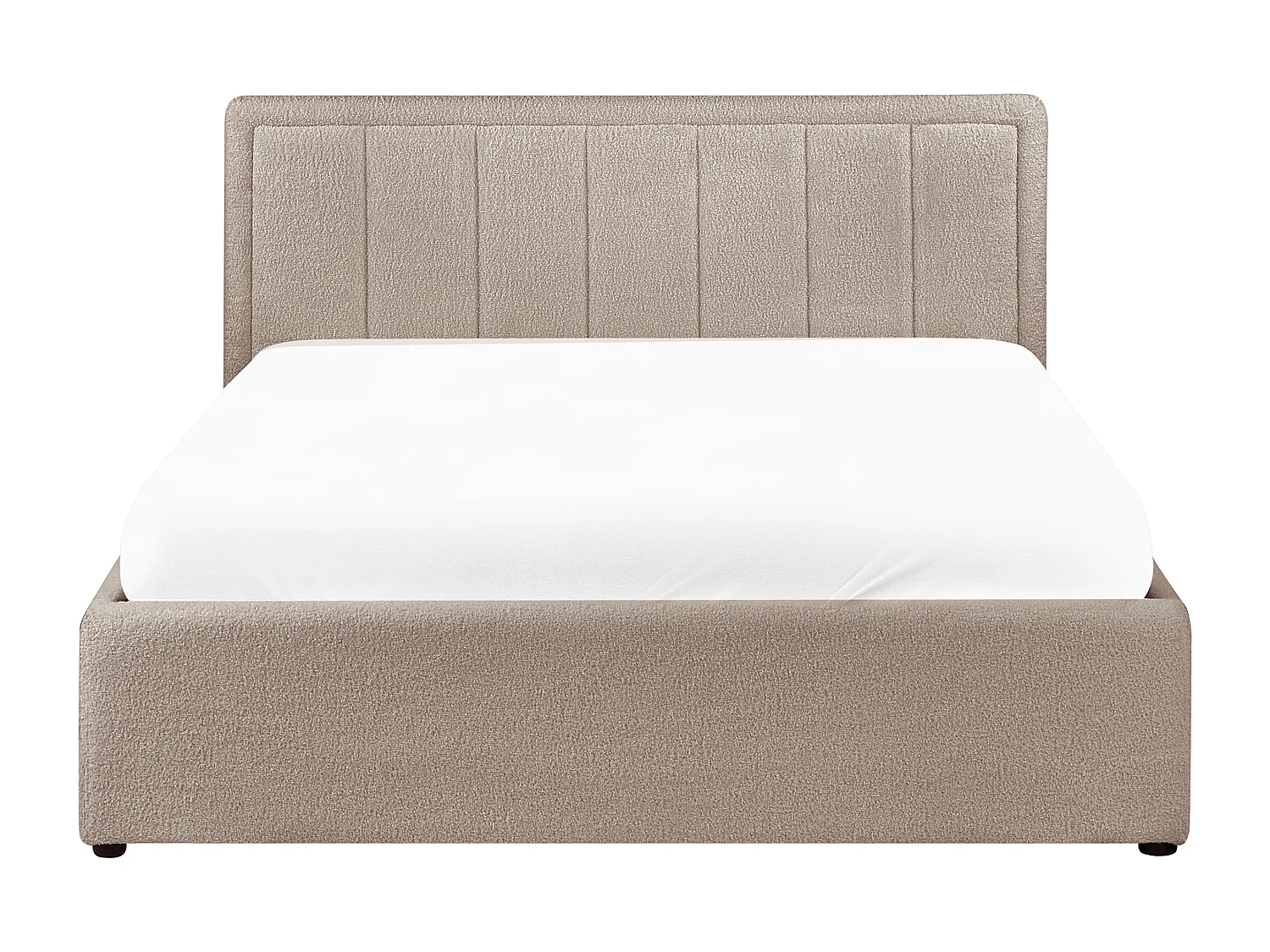 Cama baú Bouclé MONTLAUR 140 x 200 cm Taupe