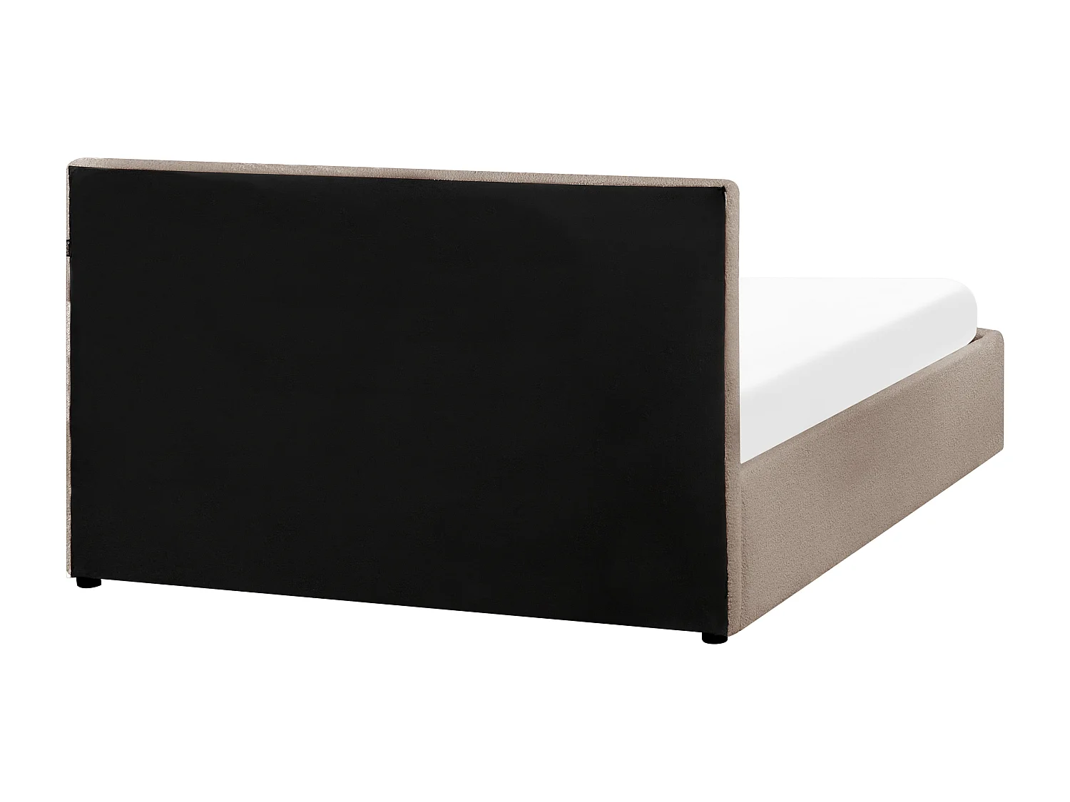 Cama baú Bouclé MONTLAUR 140 x 200 cm Taupe