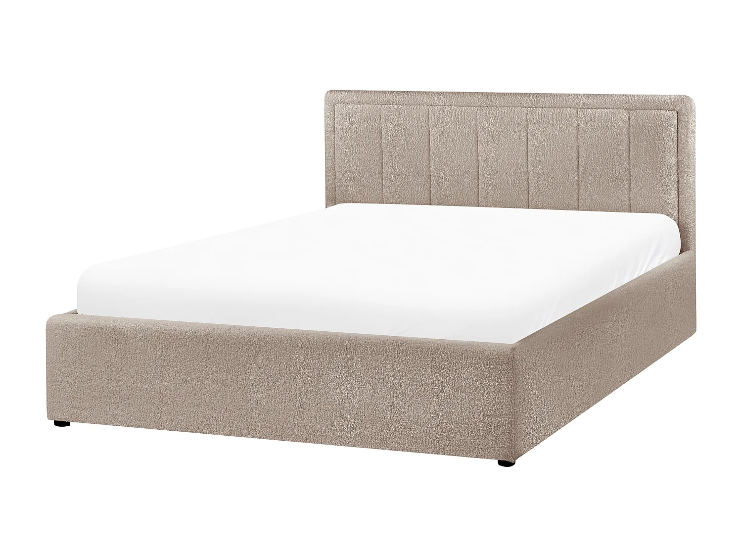 Lit ottoman Bouclé MONTLAUR 140 x 200 cm Taupe