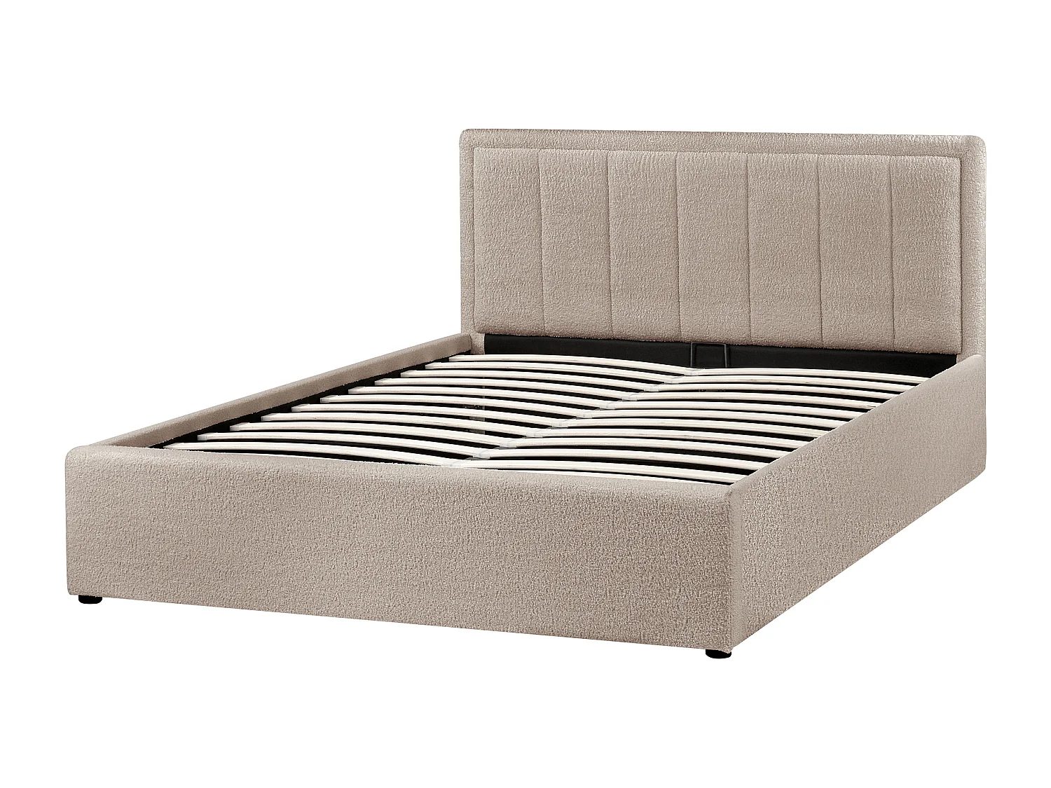 Lit ottoman Bouclé MONTLAUR 140 x 200 cm Taupe