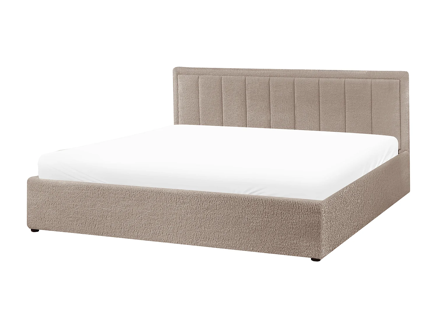 Lit ottoman Bouclé MONTLAUR 180 x 200 cm Taupe