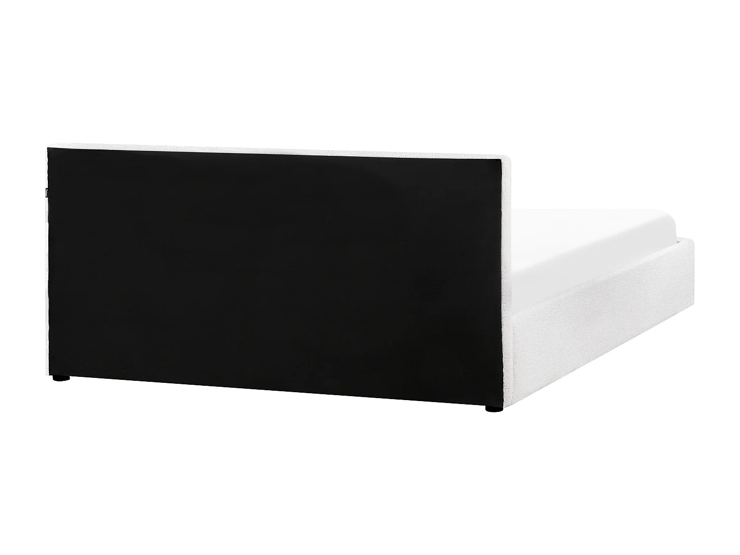 Letto con ottomano Bouclé MONTLAUR 180 x 200 cm Bianco