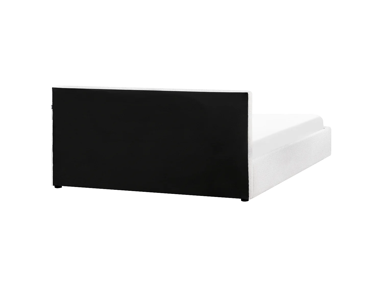 Lit ottoman Bouclé MONTLAUR 180 x 200 cm Blanc