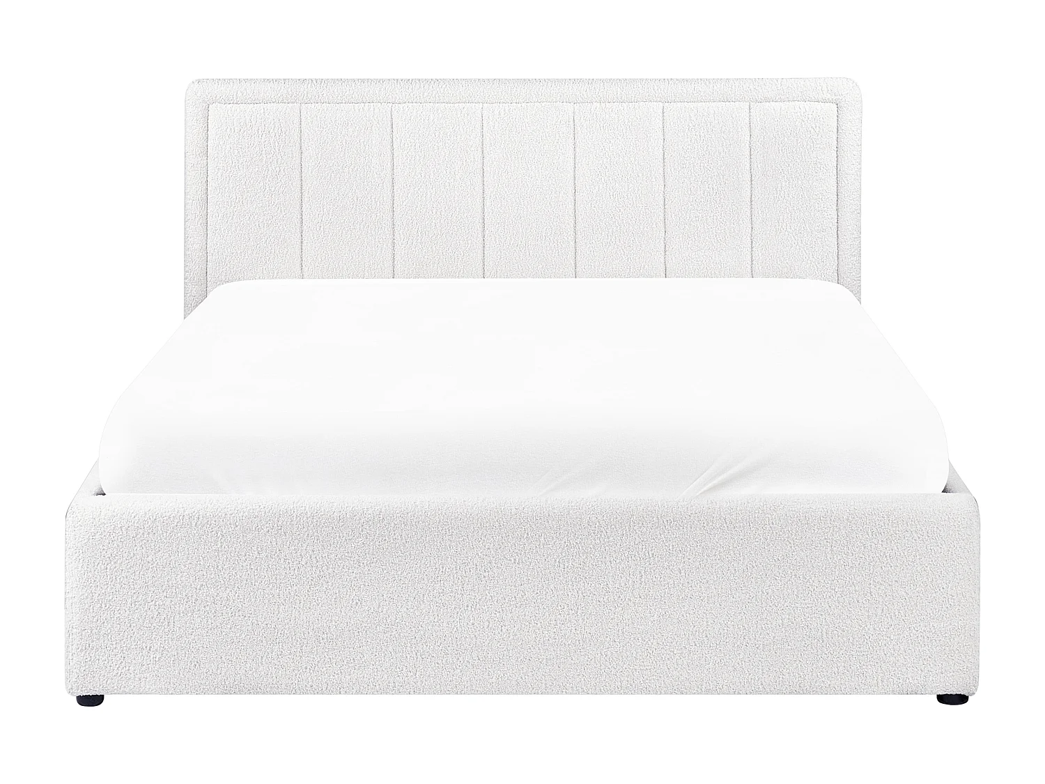 Lit ottoman Bouclé MONTLAUR 140 x 200 cm Blanc
