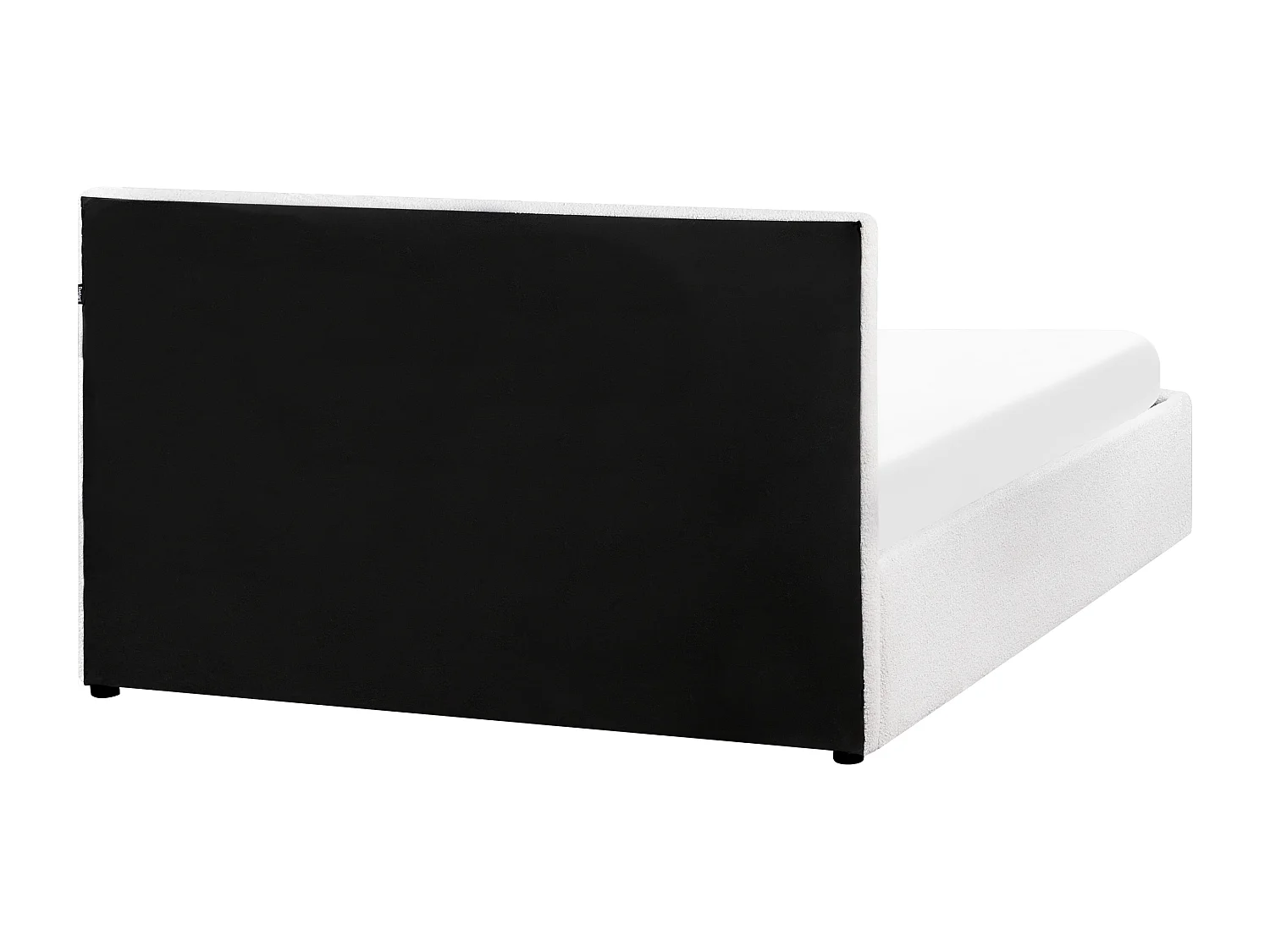 Lit ottoman Bouclé MONTLAUR 140 x 200 cm Blanc