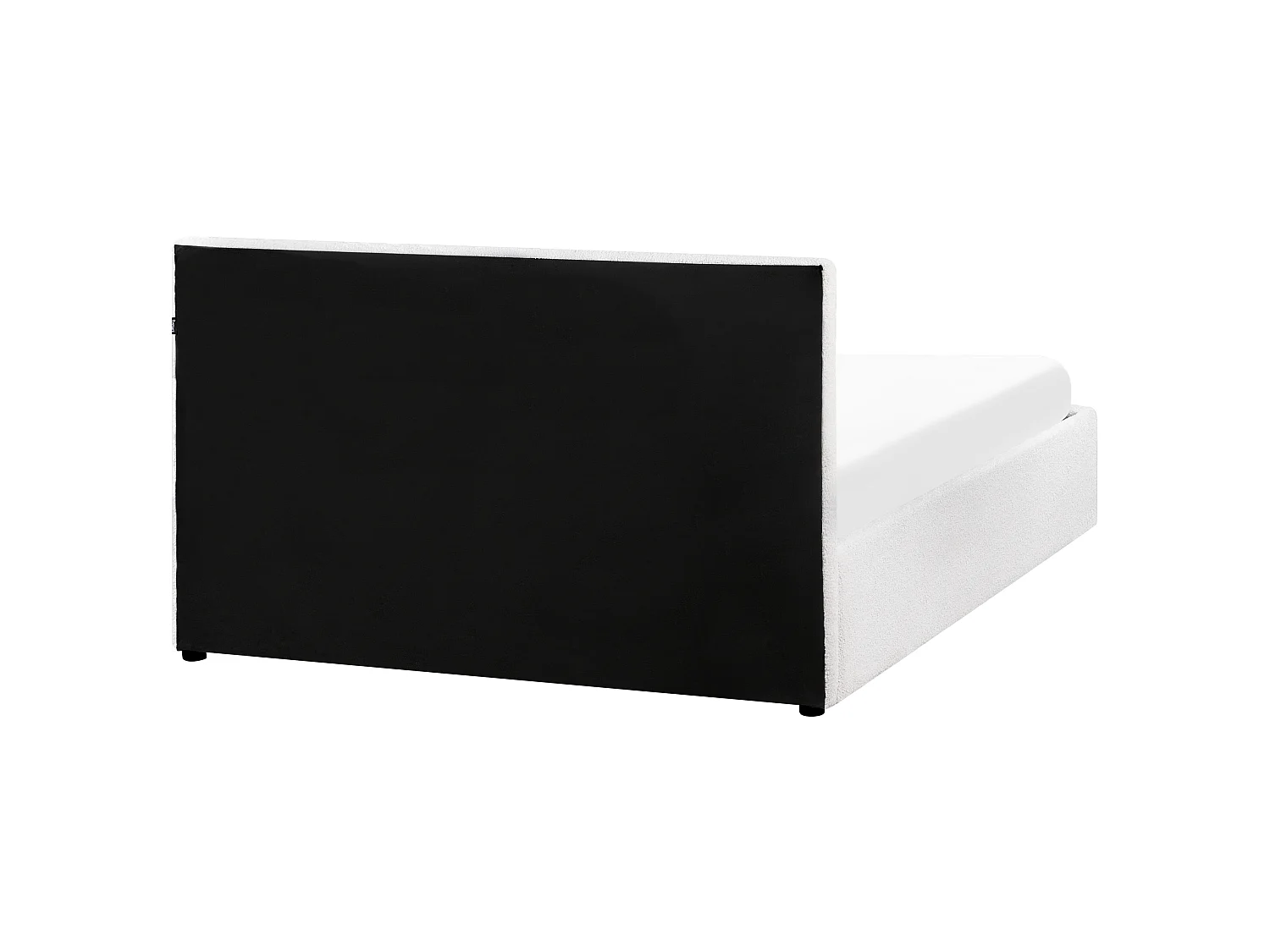 Lit ottoman Bouclé MONTLAUR 140 x 200 cm Blanc