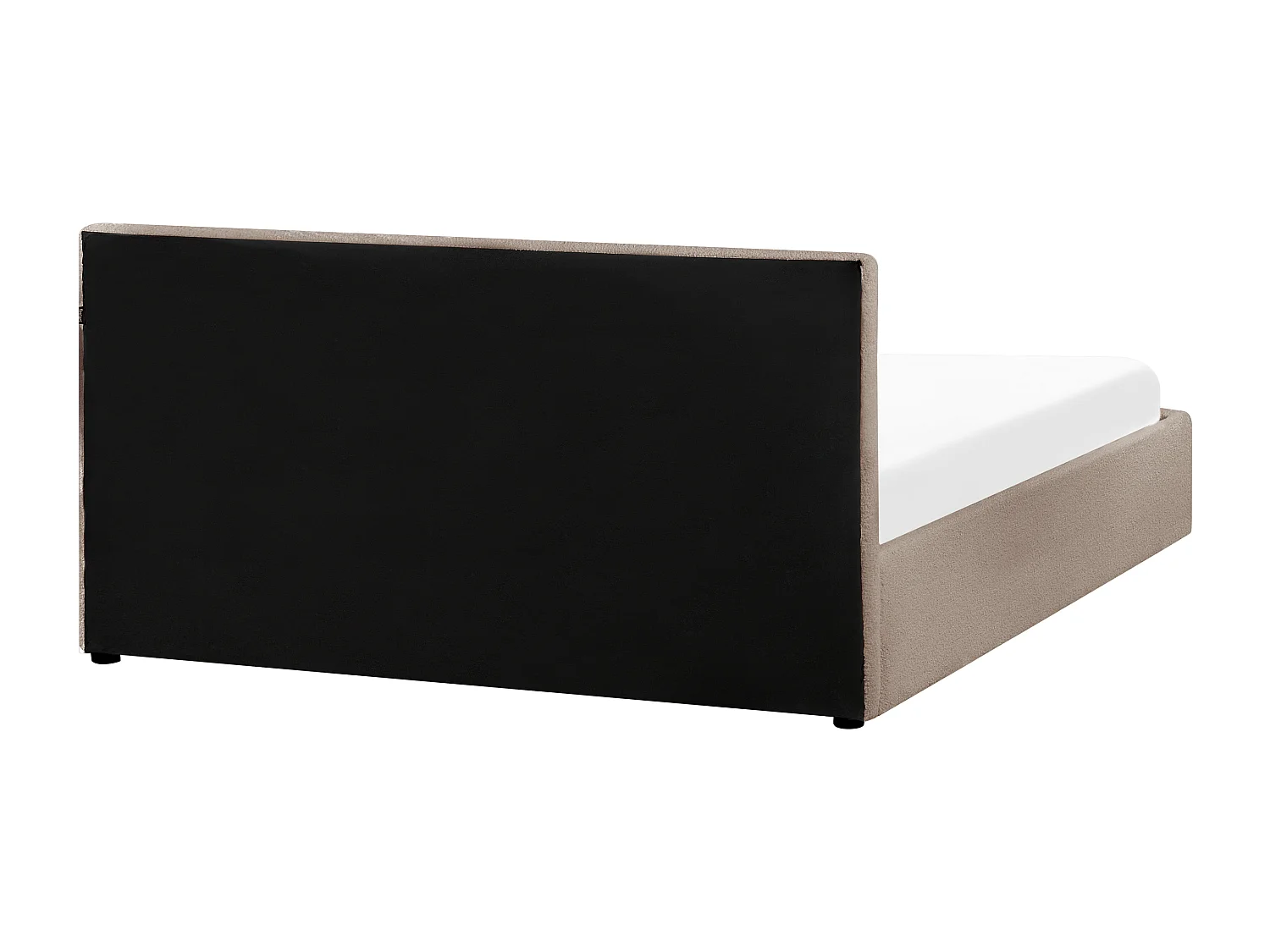 Lit ottoman Bouclé MONTLAUR 160 x 200 cm Taupe