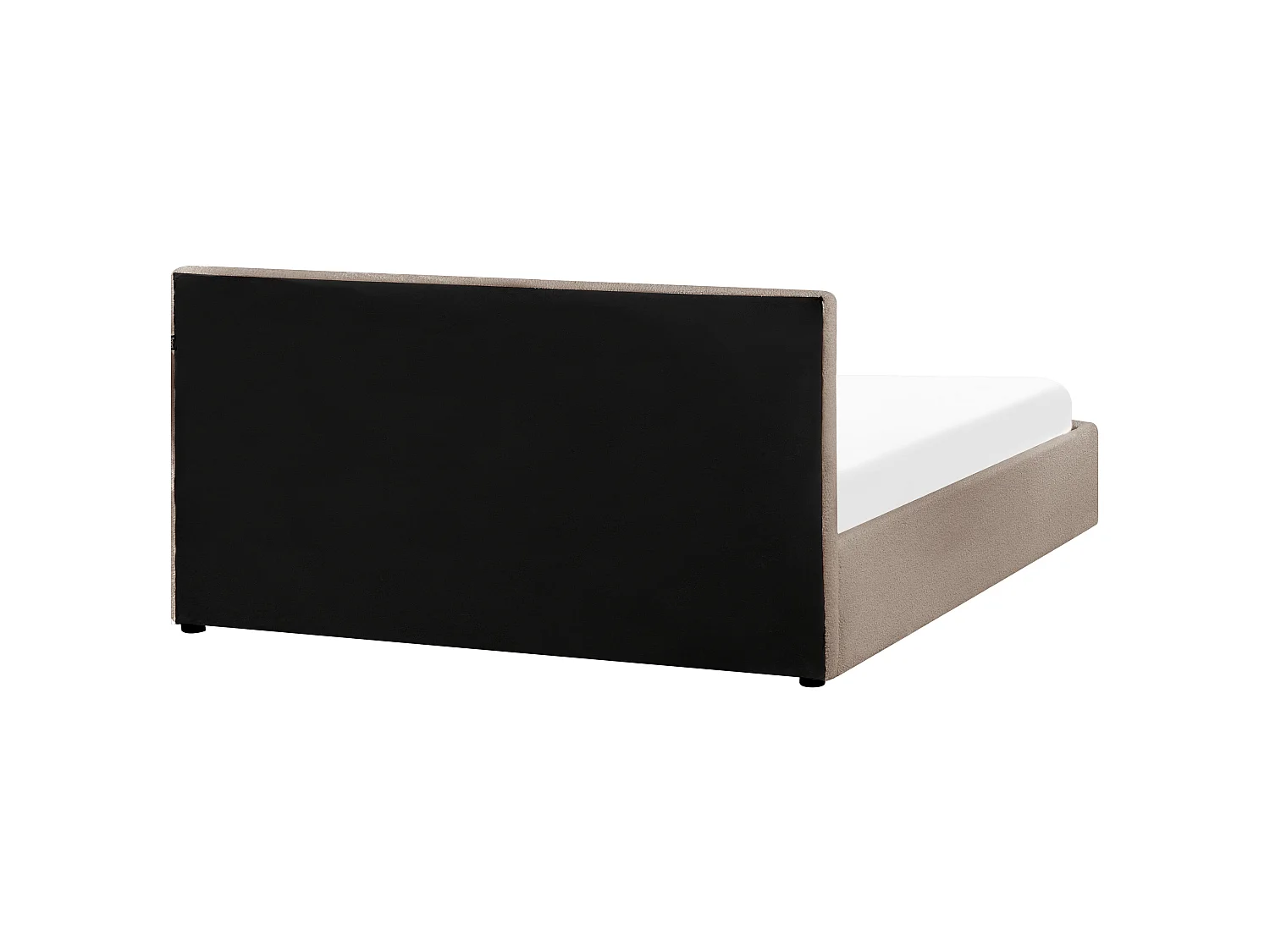 Lit ottoman Bouclé MONTLAUR 160 x 200 cm Taupe