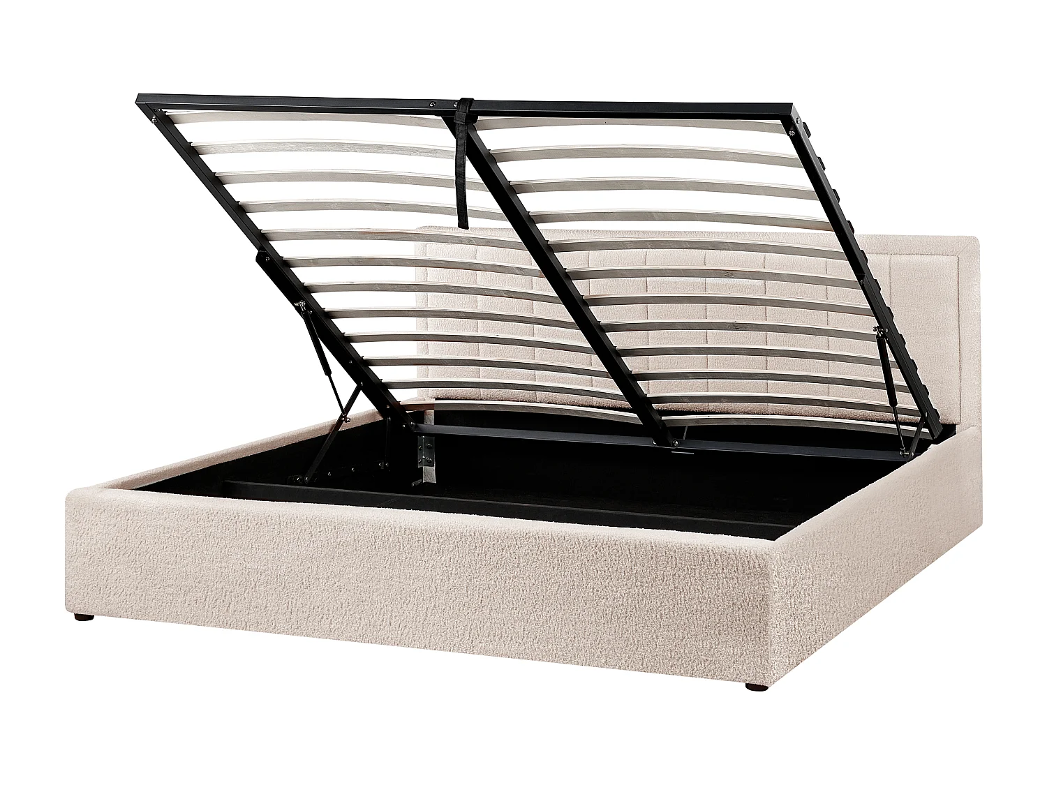 Lit ottoman Bouclé MONTLAUR 180 x 200 cm Beige