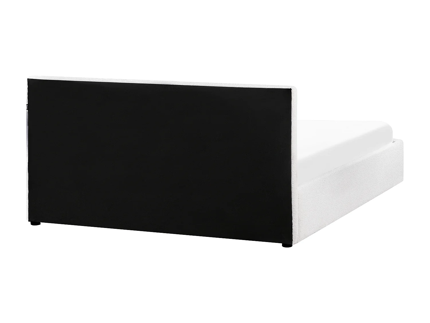 Letto con ottomano Bouclé MONTLAUR 160 x 200 cm Bianco