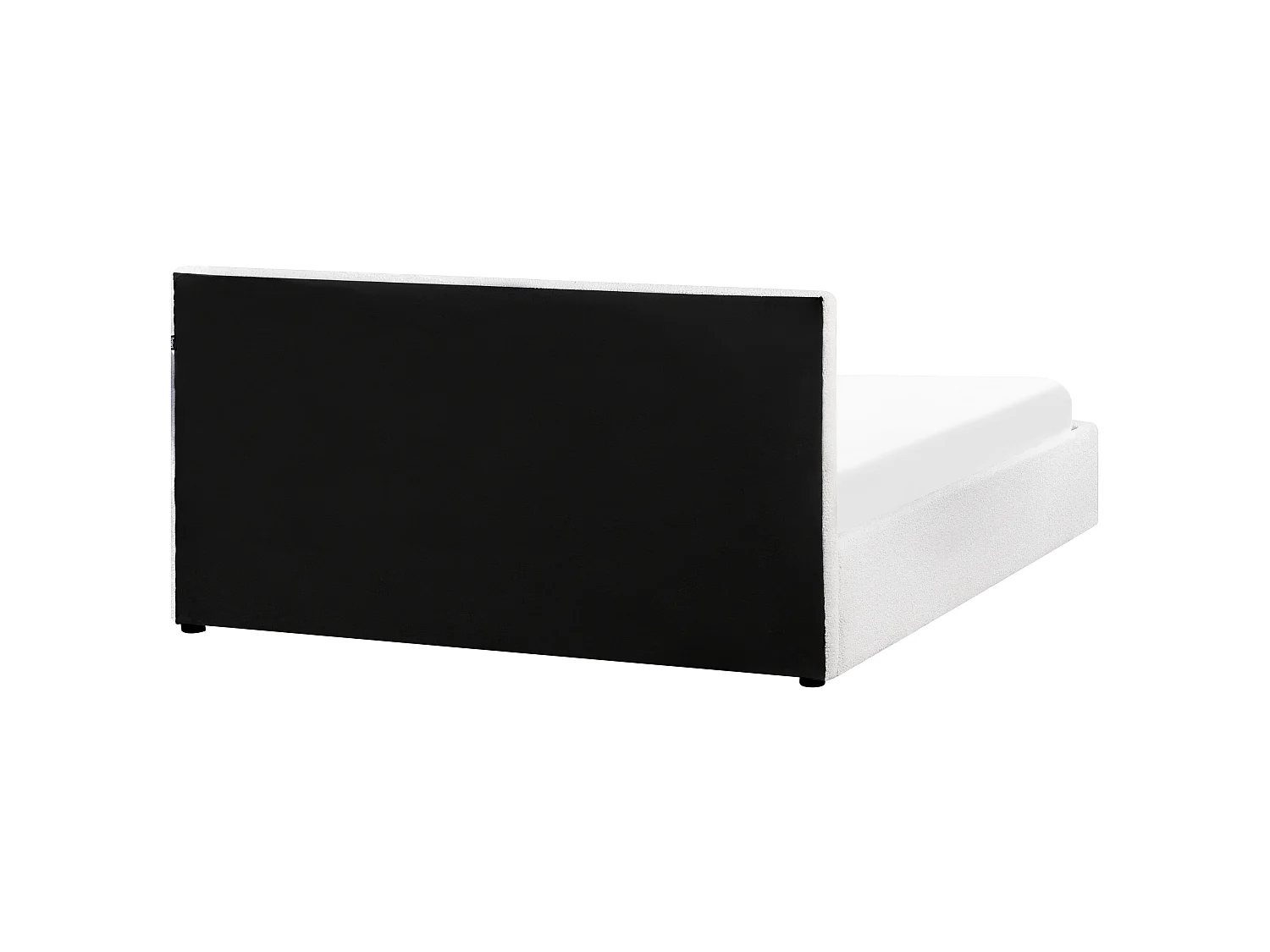 Lit ottoman Bouclé MONTLAUR 160 x 200 cm Blanc