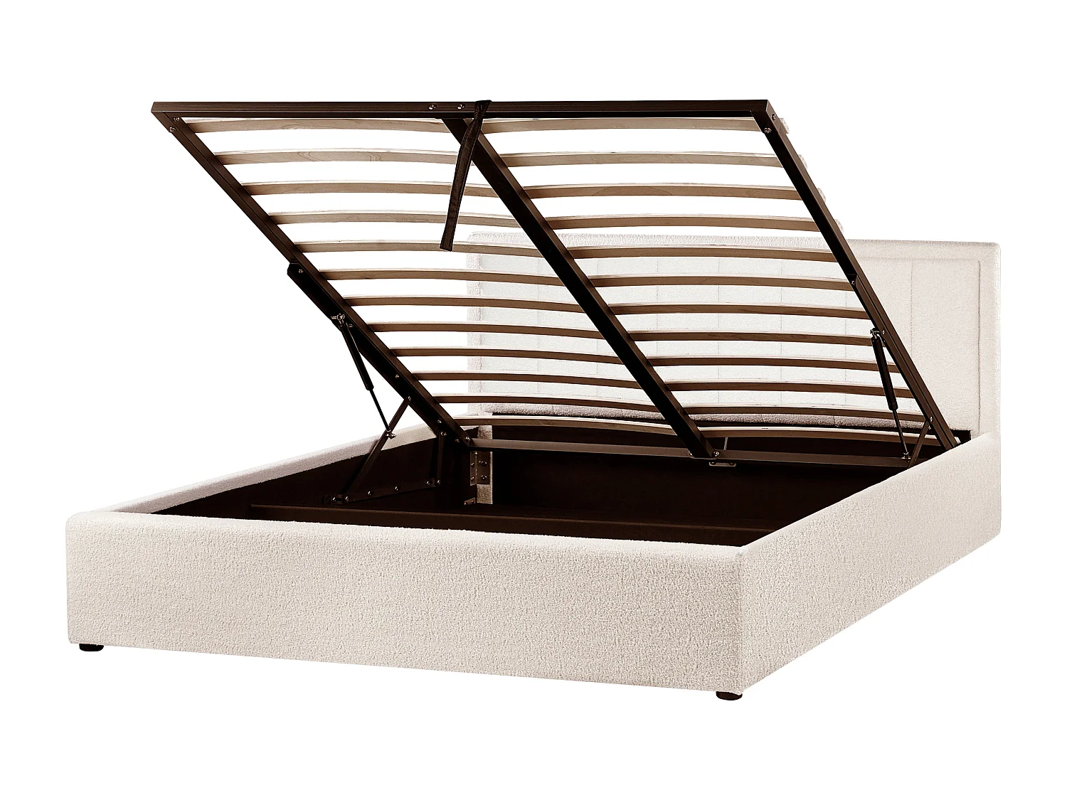 Lit ottoman Bouclé MONTLAUR 160 x 200 cm Beige