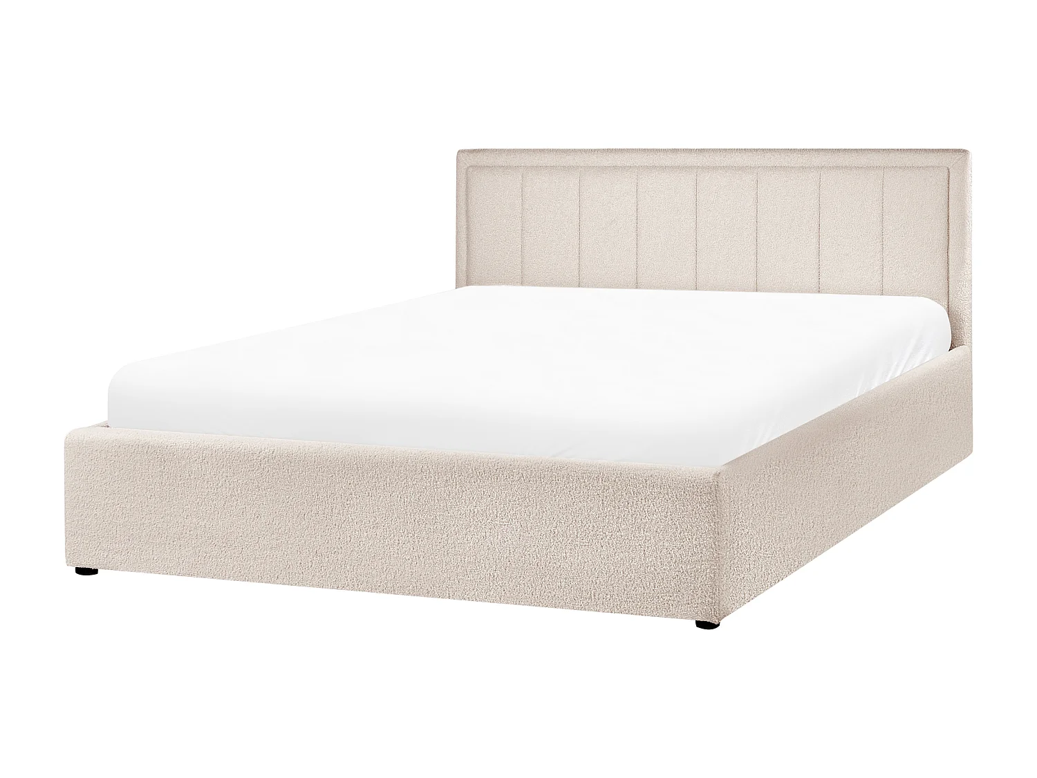 Lit ottoman Bouclé MONTLAUR 160 x 200 cm Beige