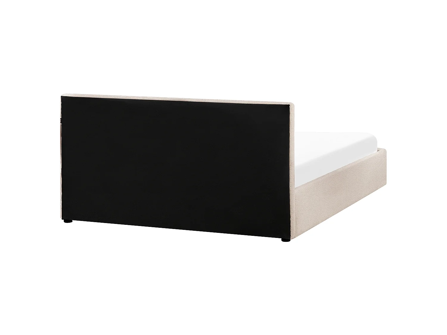 Lit ottoman Bouclé MONTLAUR 160 x 200 cm Beige