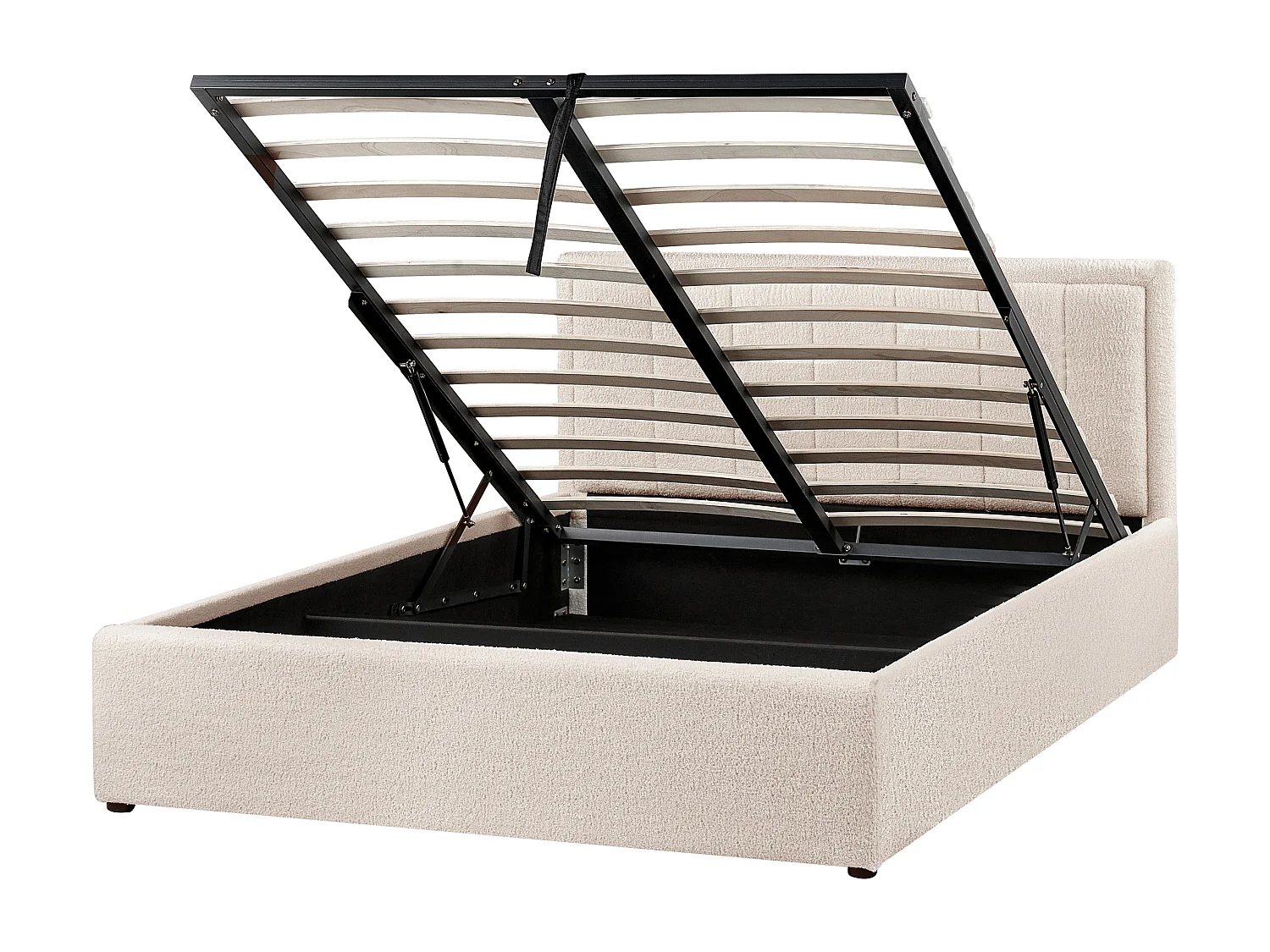 Lit ottoman Bouclé MONTLAUR 140 x 200 cm Beige