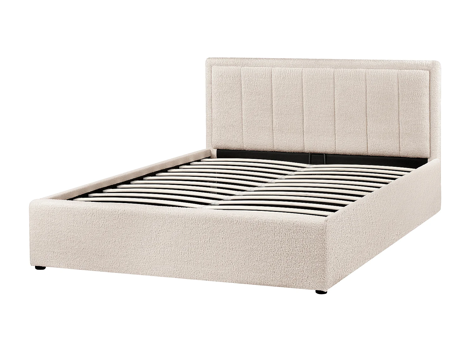 Lit ottoman Bouclé MONTLAUR 140 x 200 cm Beige