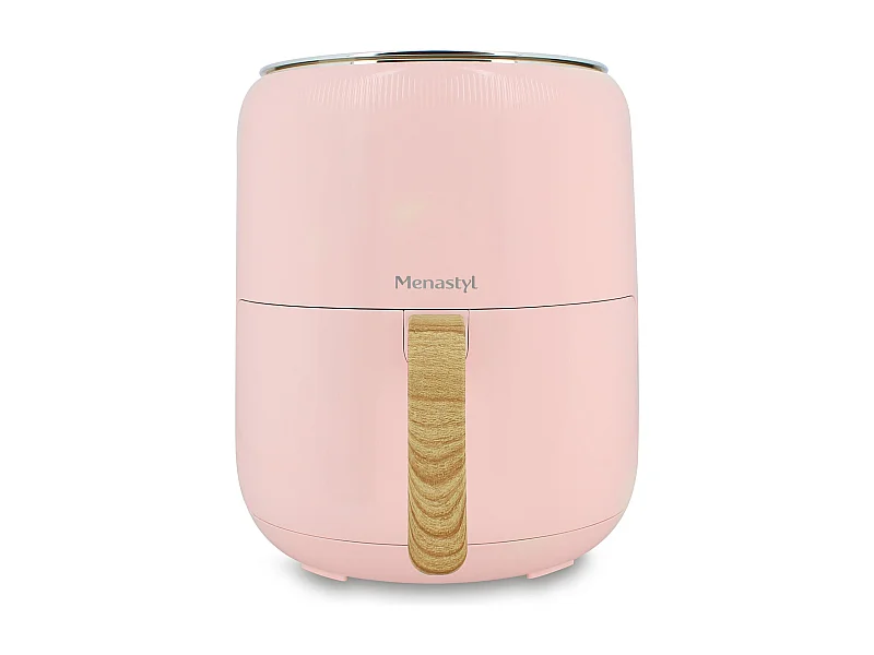 Menastyl - Friteuse A Air Chaud 4.5l Colorama  Rose Avec Poignee Finition Bois