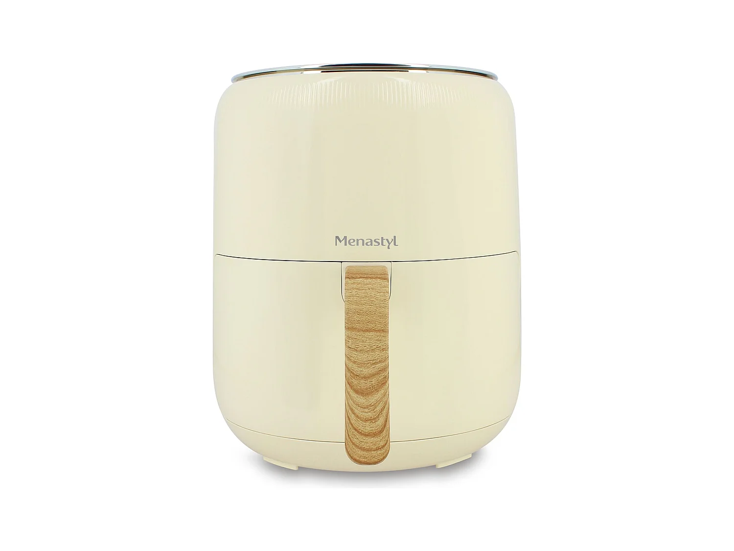 Menastyl - Friteuse A Air Chaud 4.5l Colorama Creme Avec Poignee Finition Bois