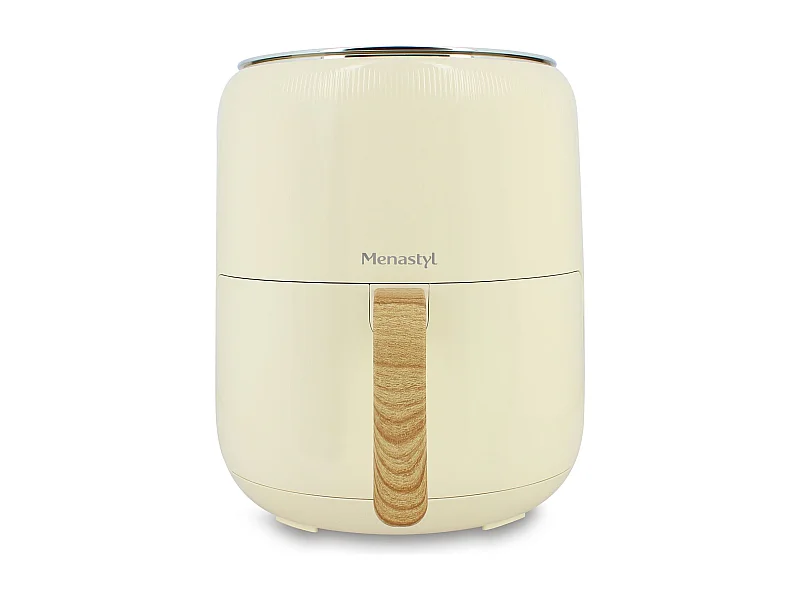 Menastyl - Friteuse A Air Chaud 4.5l Colorama Creme Avec Poignee Finition Bois