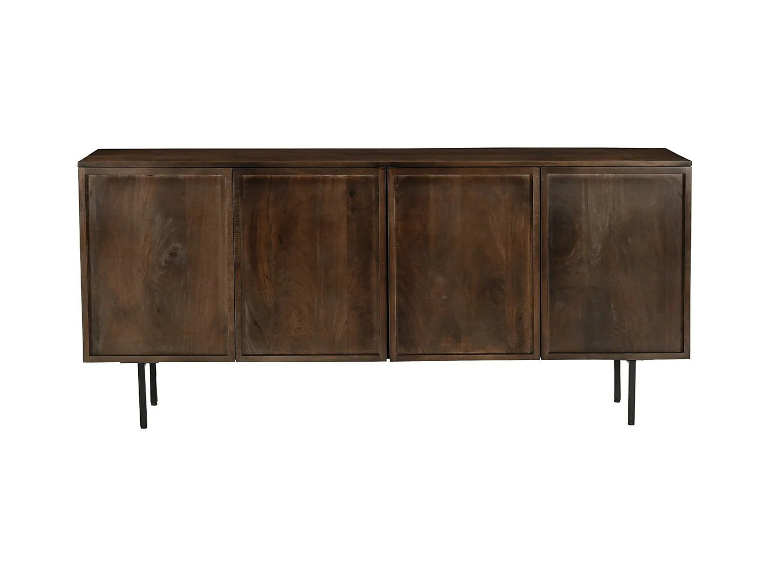 QUADRO-Aparador de 4 puertas en madera maciza marrón