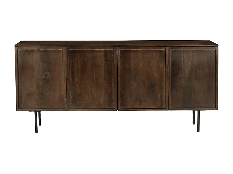 QUADRO-Aparador de 4 puertas en madera maciza marrón