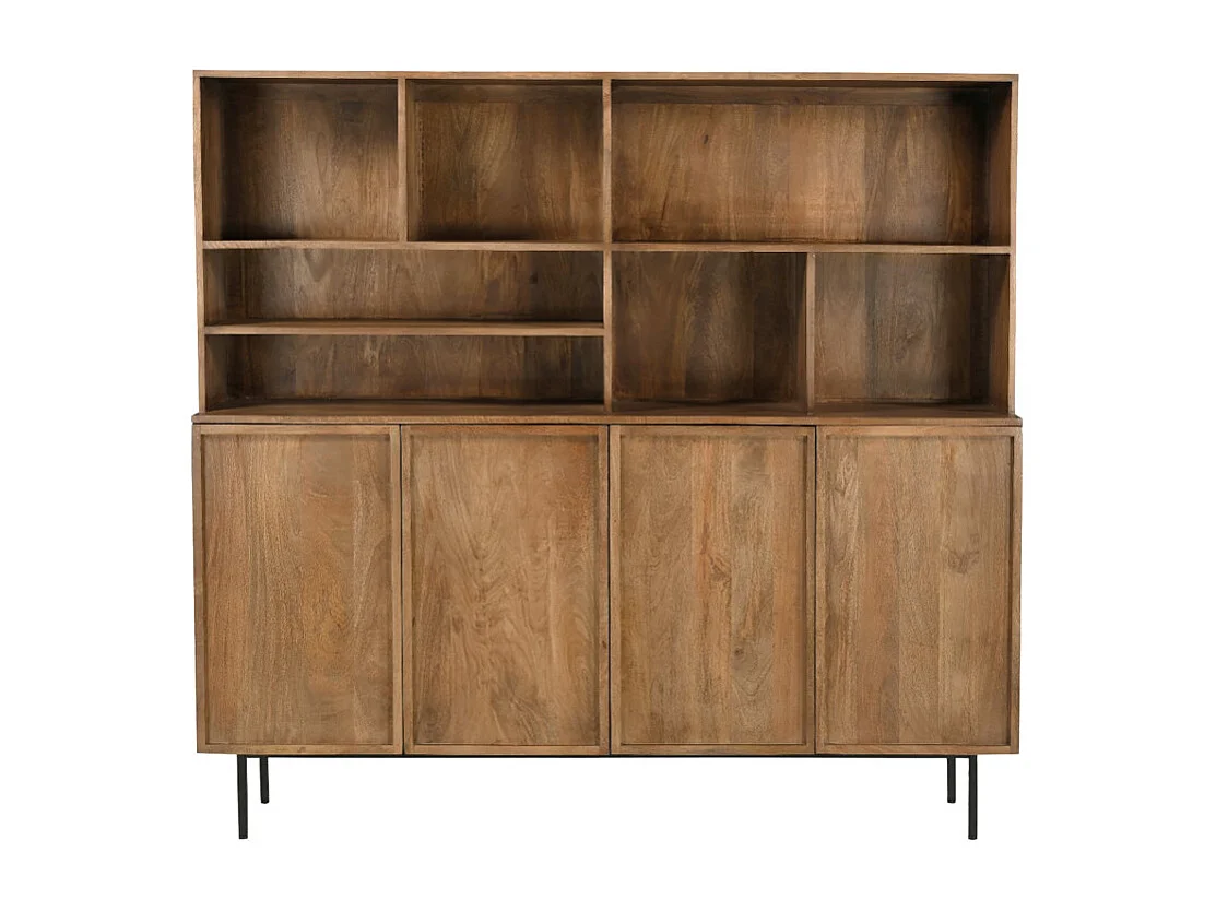 VALLAURIS-Vaisselier 4 portes en bois massif