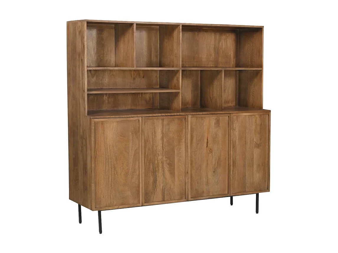 VALLAURIS-Vaisselier 4 portes en bois massif