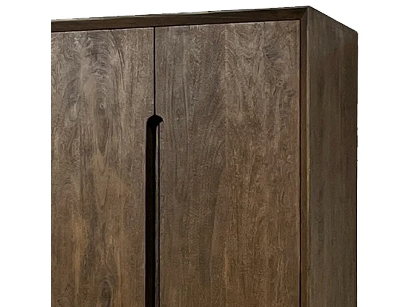 CORTE-Armario de almacenamiento 2 puertas madera cepillada